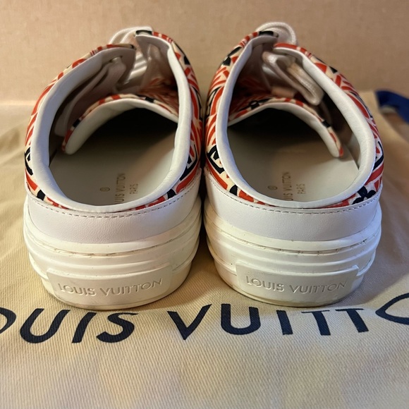 Louis Vuitton Open Back Sneaker Red Monogram with Blue size 37 - Picture 3 of 5